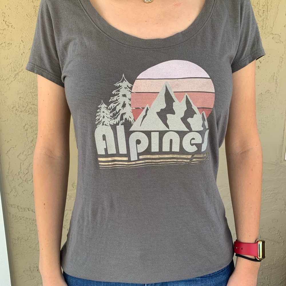 Express XS Women’s Alpines Gray TShirt.